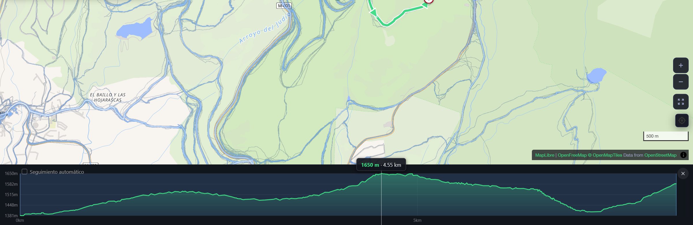 Perfil de elevación interactivo sincronizado con el mapa